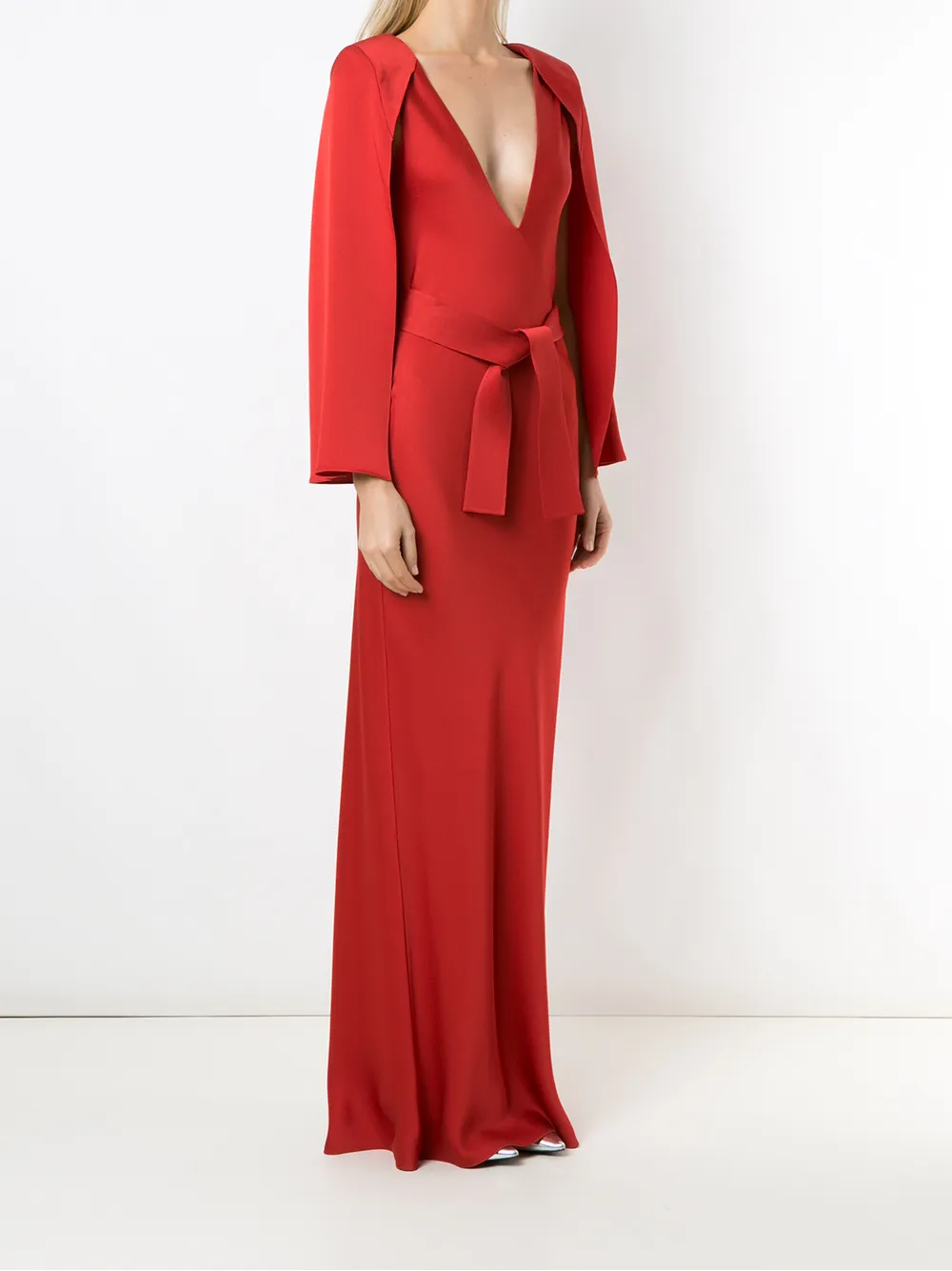 Gloria Coelho Maxi-jurk met cape Rood