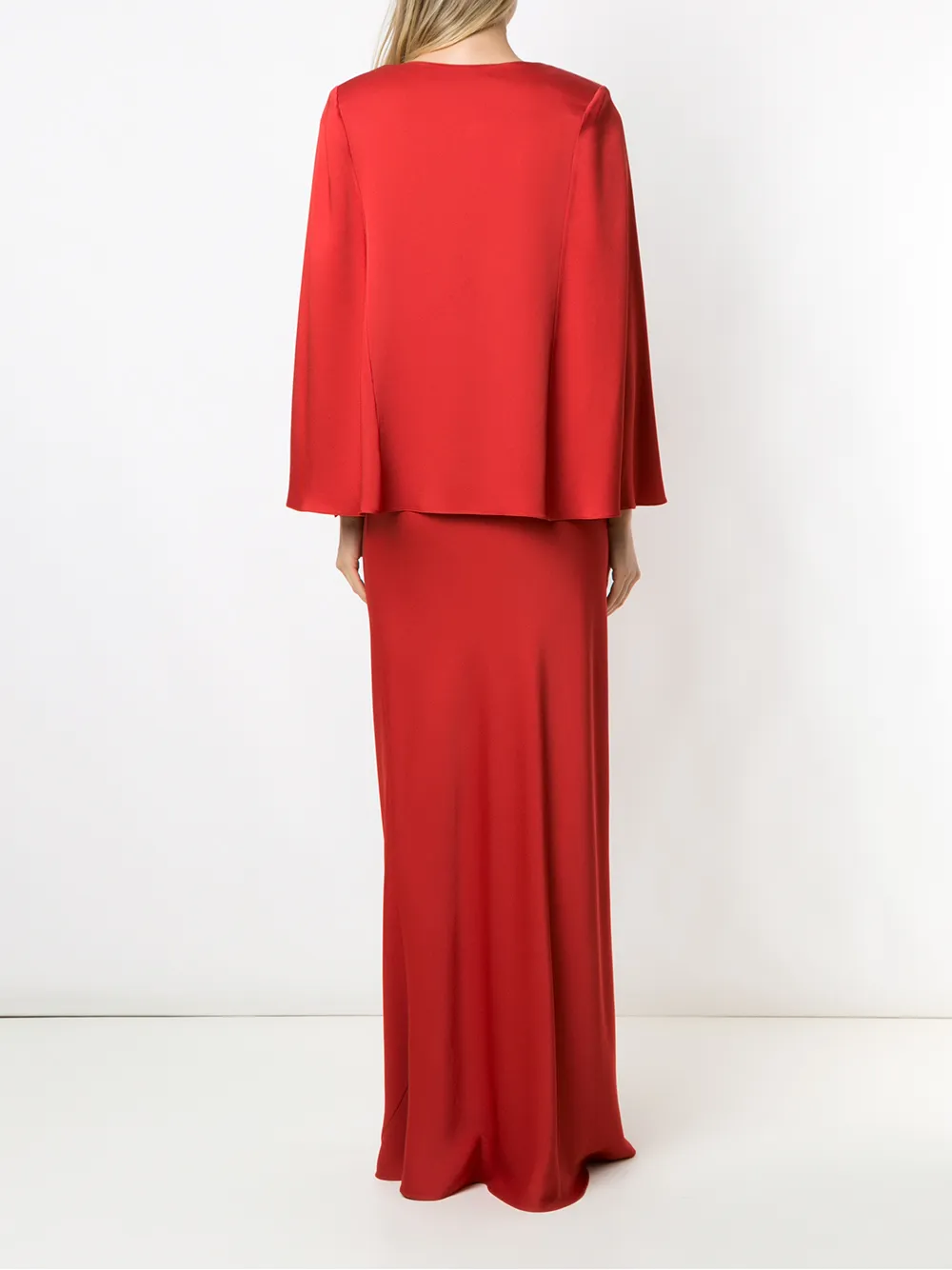 Gloria Coelho Maxi-jurk met cape Rood