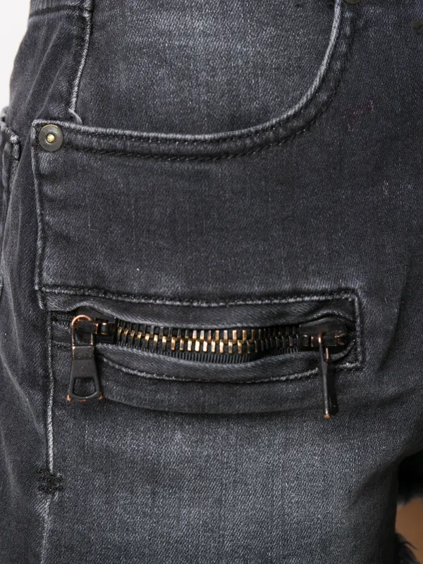 UNRAVEL PROJECT Frayed lace-up Denim 