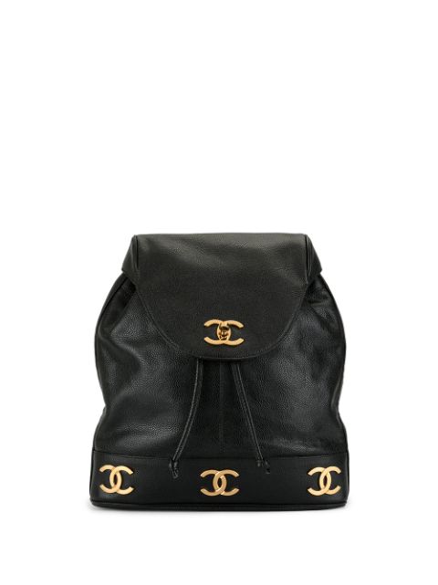 Cheap HOT SALE CHANEL 1992 triple cc logo backpack Women