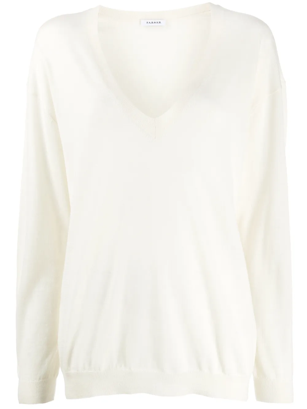 white v neck jumper