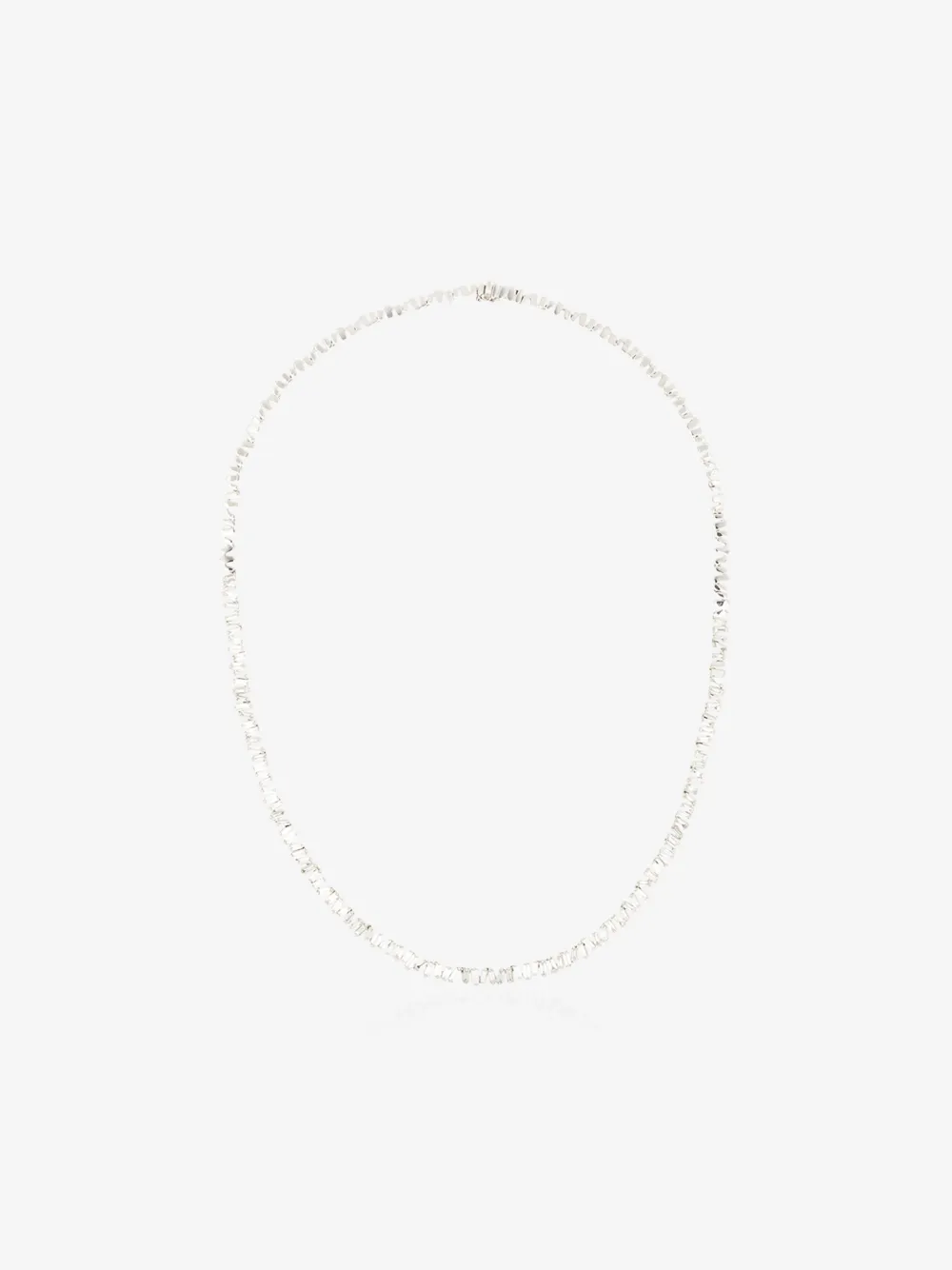 Suzanne Kalan 18k White Gold Fireworks Baguette Diamond Necklace In White Gold