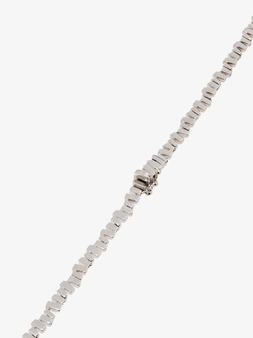 Suzanne Kalan 18k White Gold Fireworks Baguette Diamond Necklace In White Gold
