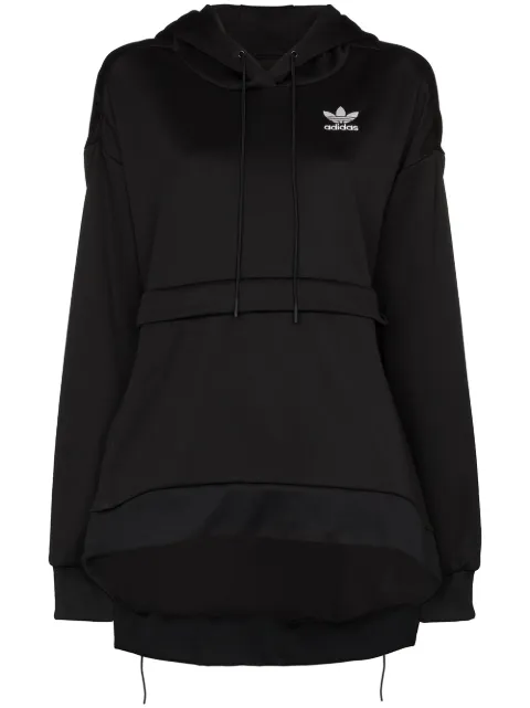 adidas x JKOO step-hem logo print hoodie
