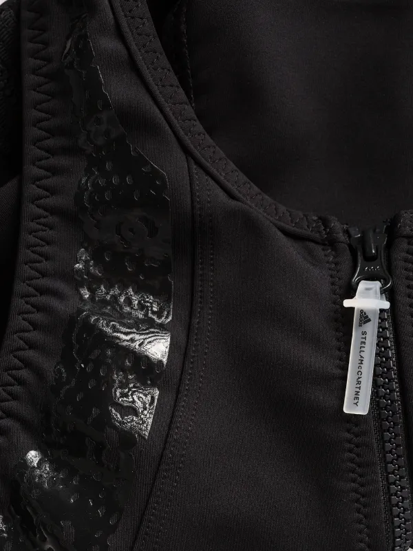 adidas by stella mccartney zipped plunge swimsuit