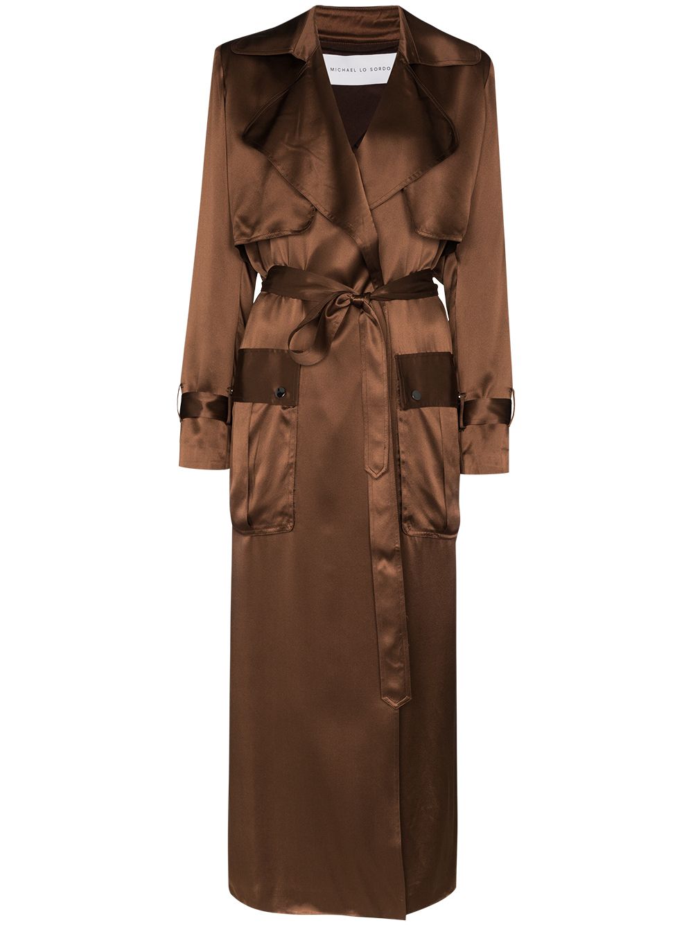 фото Michael lo sordo belted silk trench coat