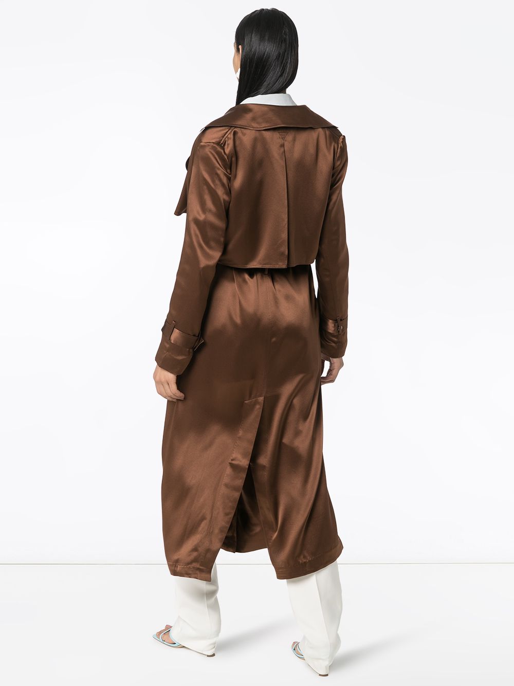 фото Michael lo sordo belted silk trench coat