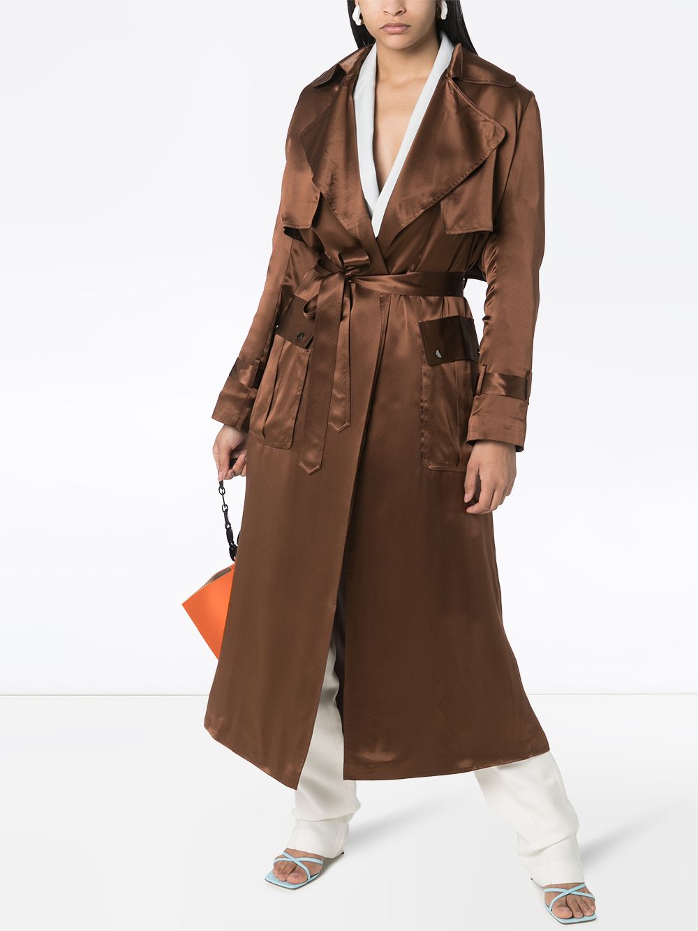 фото Michael lo sordo belted silk trench coat