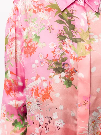 floral print long-sleeved shirt 