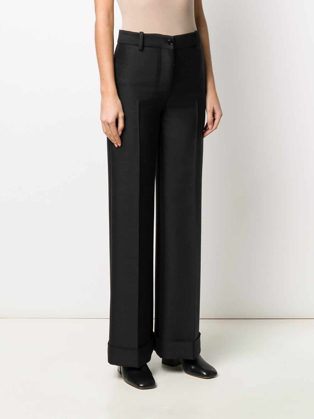 Shop Marni Rolled Hem Straight-leg Trousers In Black