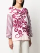 Marni striped sleeves floral print blouse