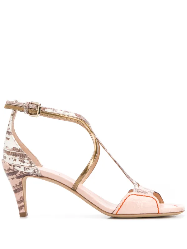 peach strappy sandals