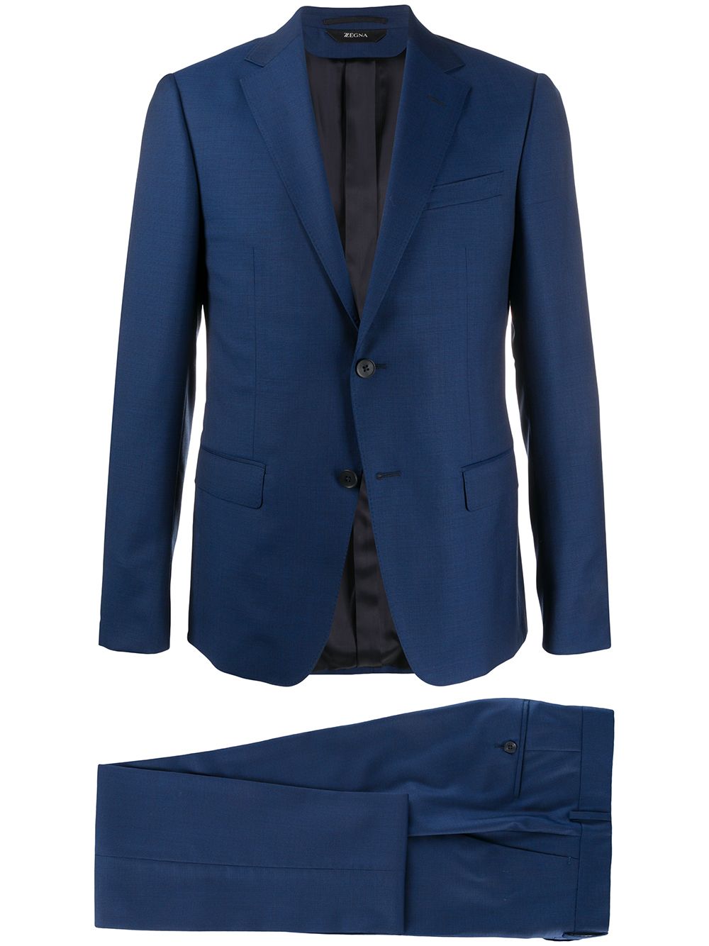 Shop Z Zegna Two-piece Wool Suit In Blue