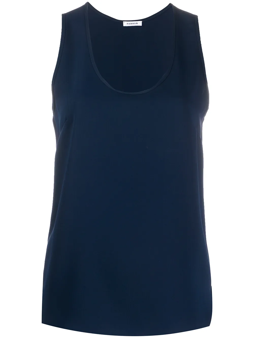 P.a.r.o.s.h Scoop Neck Loose Fit Tank Top In Blue