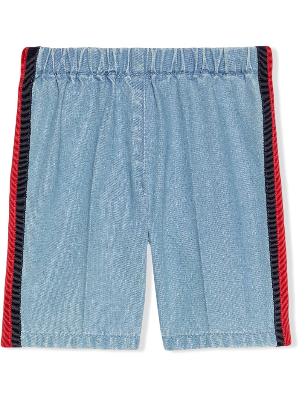 Shop Gucci Jeans With Web Stripe In Blue