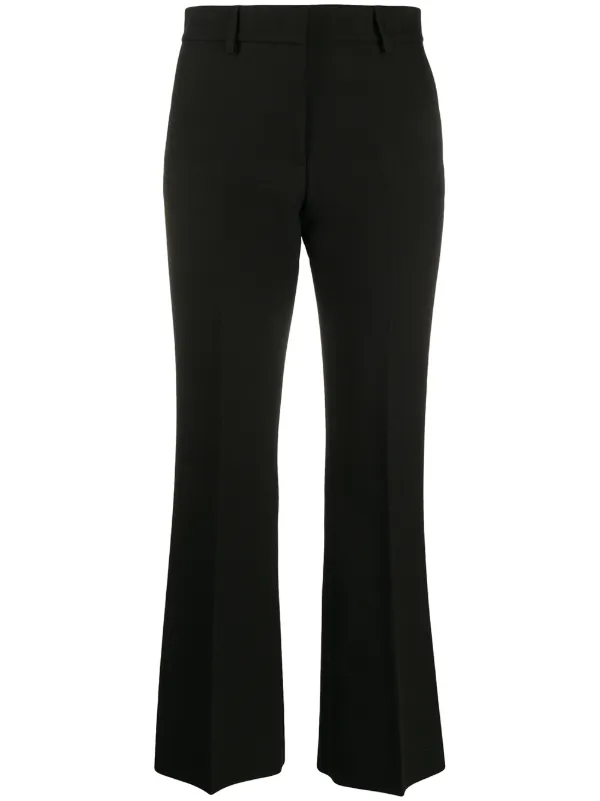black kick flare trousers