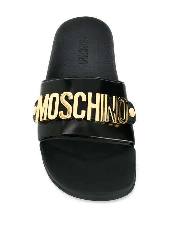 moschino slides black