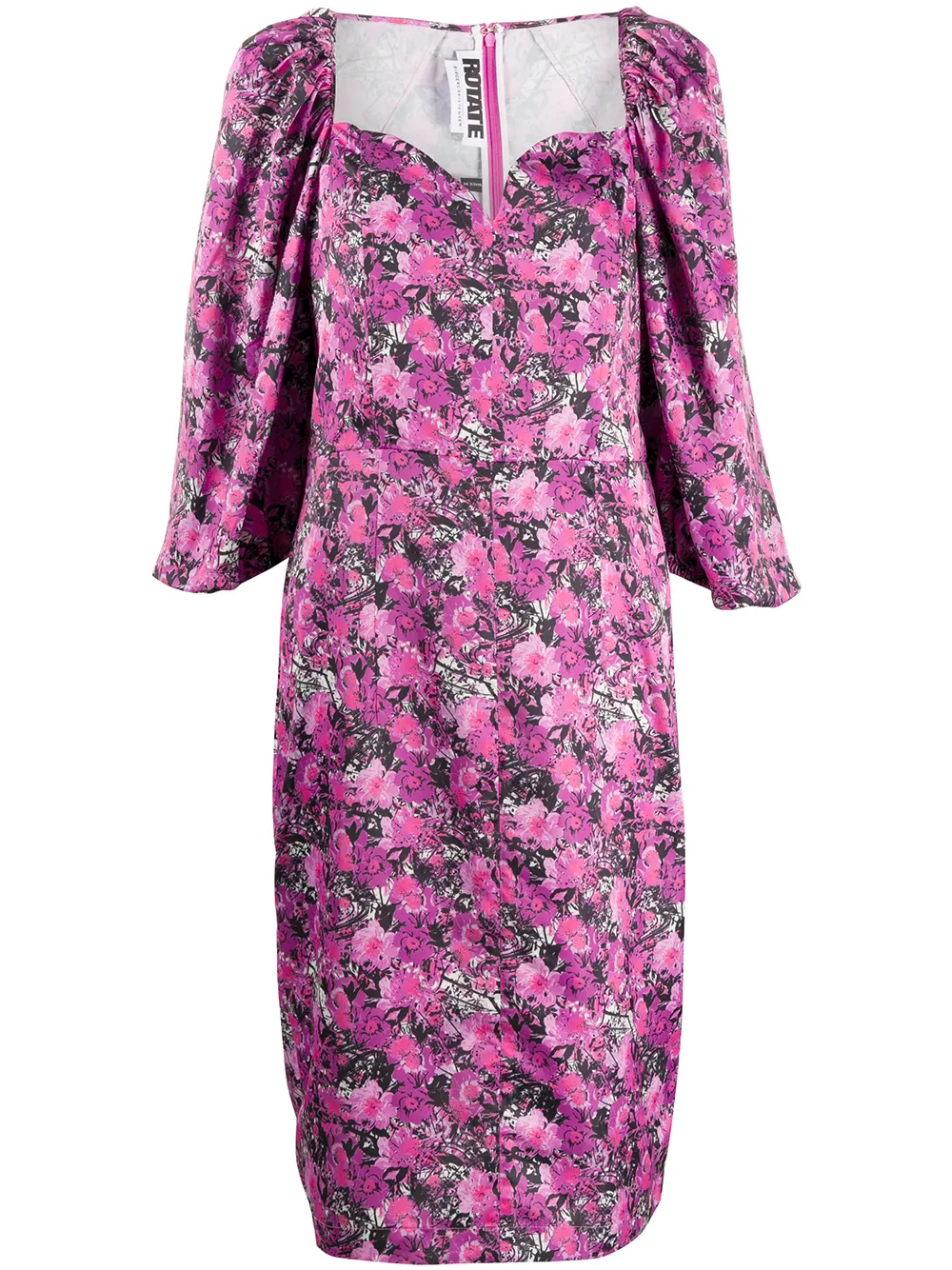 ROTATE BIRGER CHRISTENSEN floral-print puff-sleeves dress | Pink | Image 1