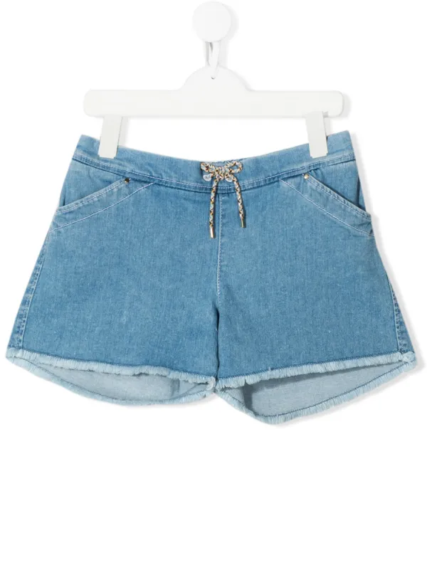 denim shorts tie waist