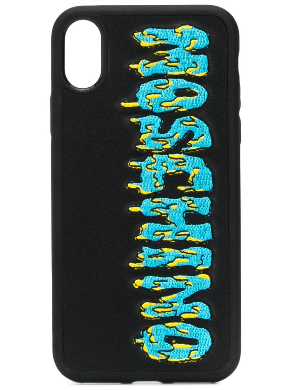 Moschino Drip Logo Embroidered Iphone X/xs Case In Black