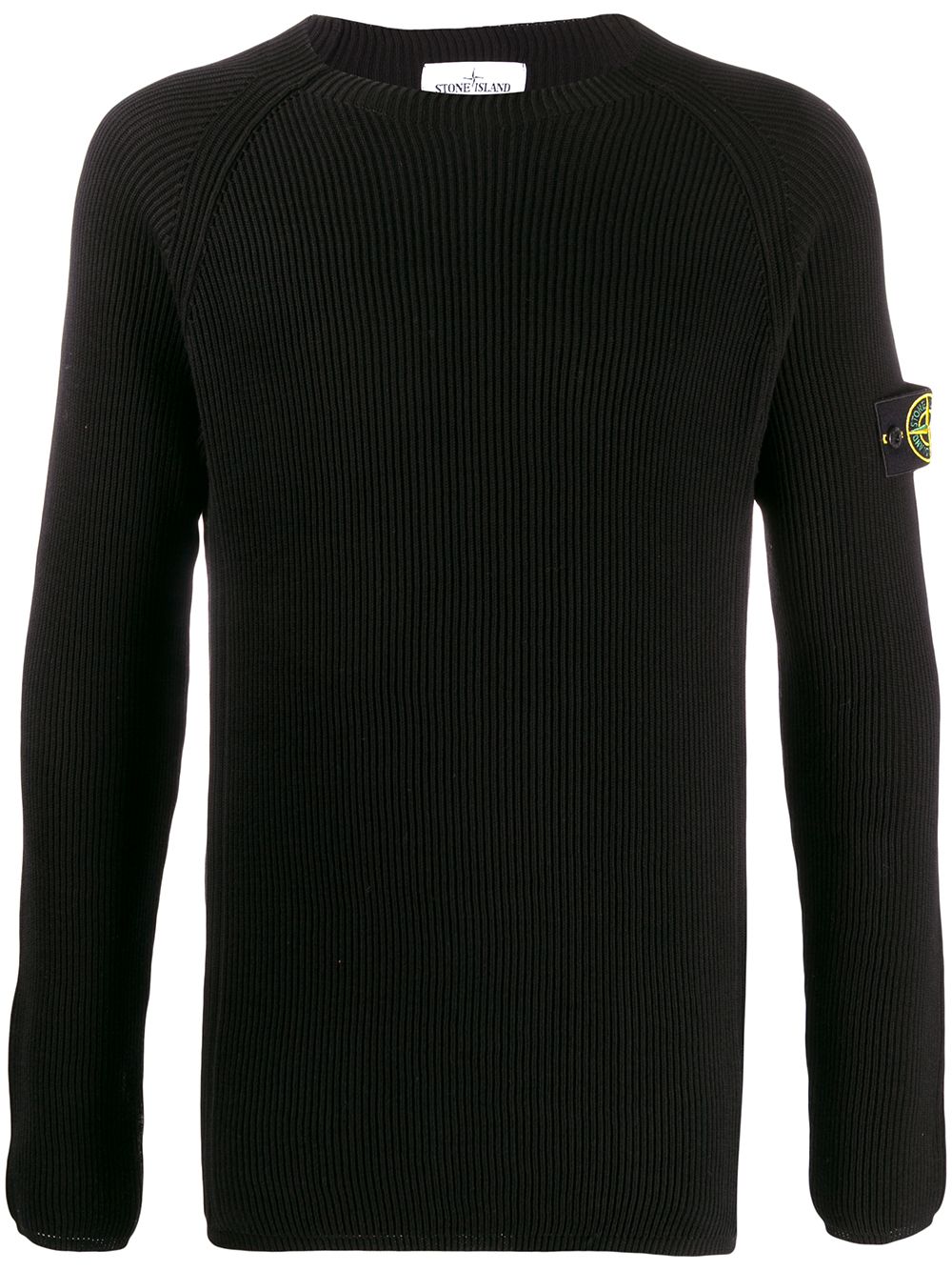 Stone Island Logo Patch Jumper In Black