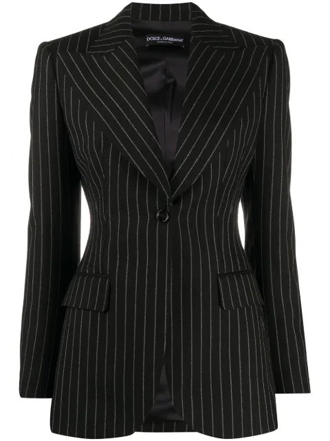 Dolce & Gabbana pinstriped single button blazer