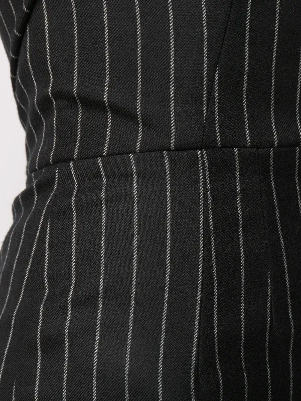 Dolce Gabbana Pinstriped Strapless Midi Dress Black FARFETCH UZ