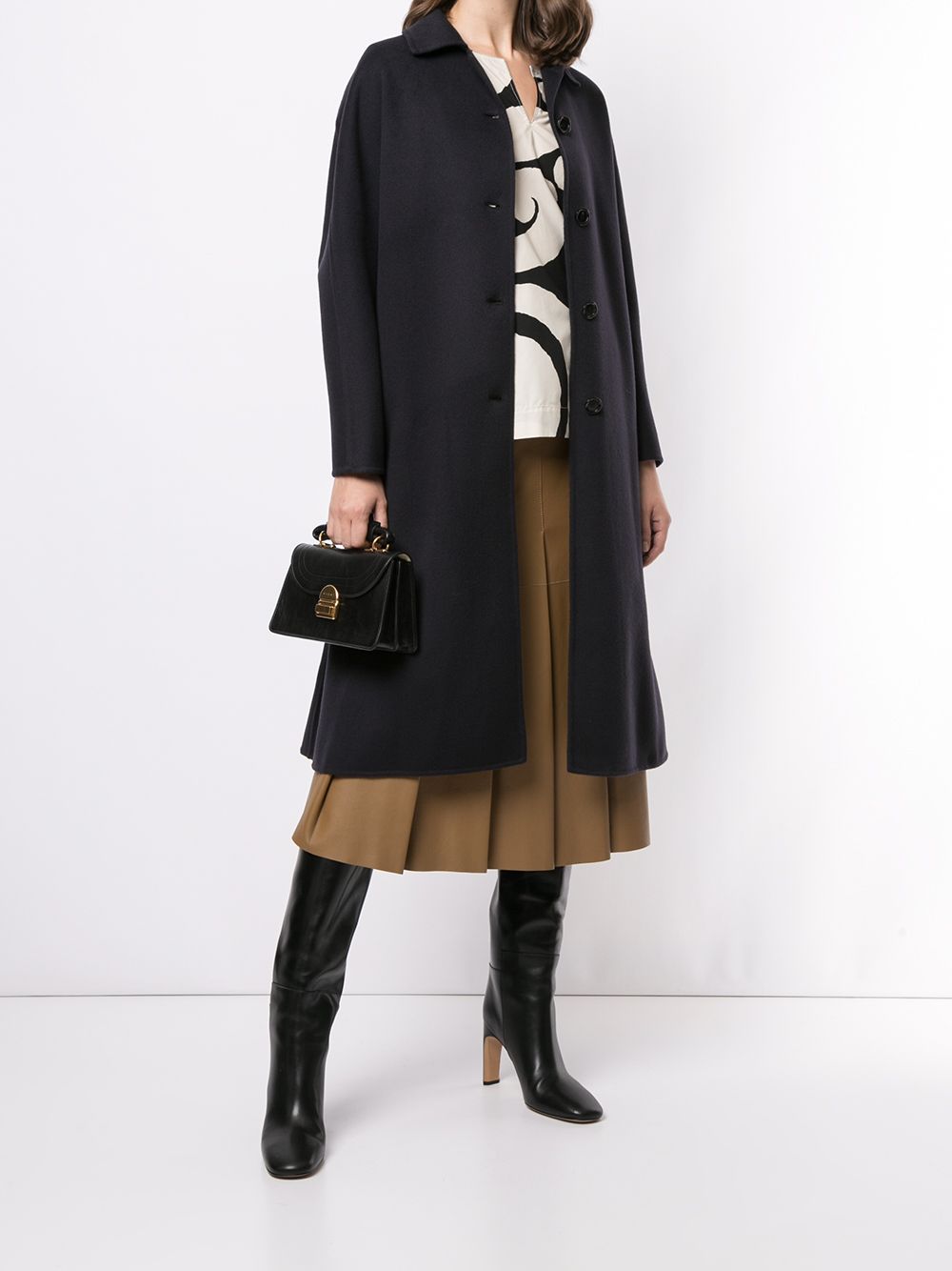 Shop Marni Oversized Buttoned Coat In Blue