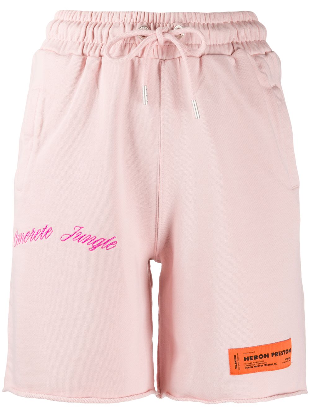 Shop Heron Preston Relaxed-fit Embroidered Track Shorts In Pink