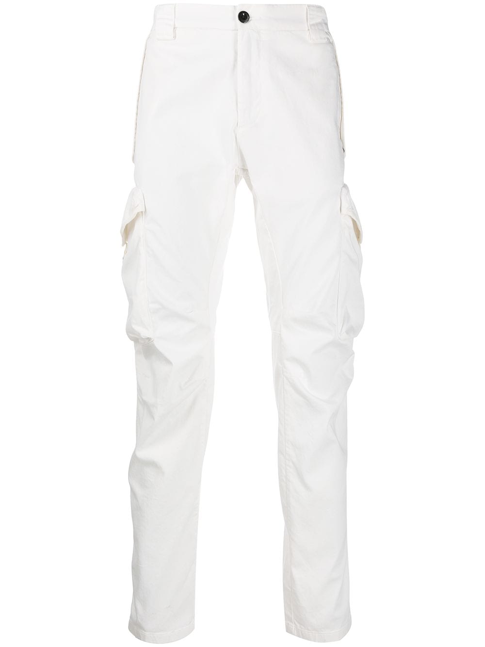 C.p. Company Straight Leg Flap Pocket Trousers In White