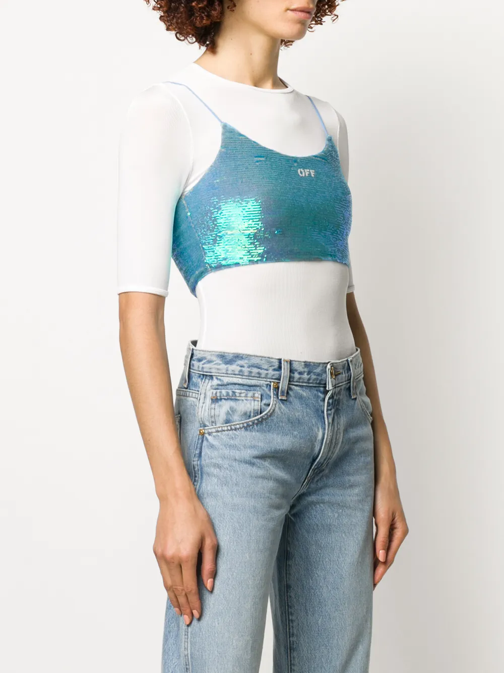 off white sequin top