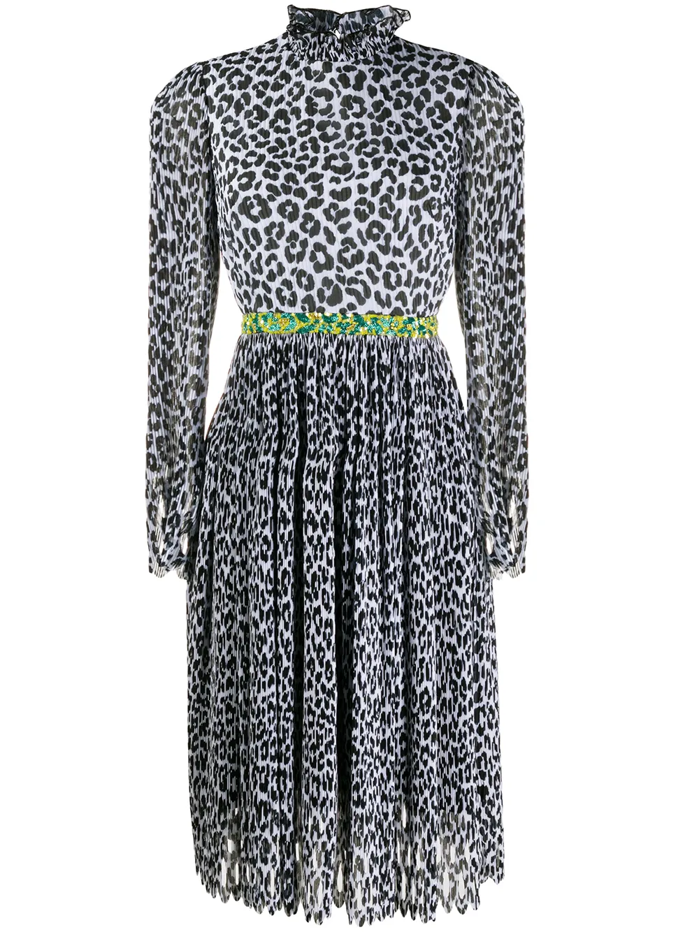 black and white leopard print dress