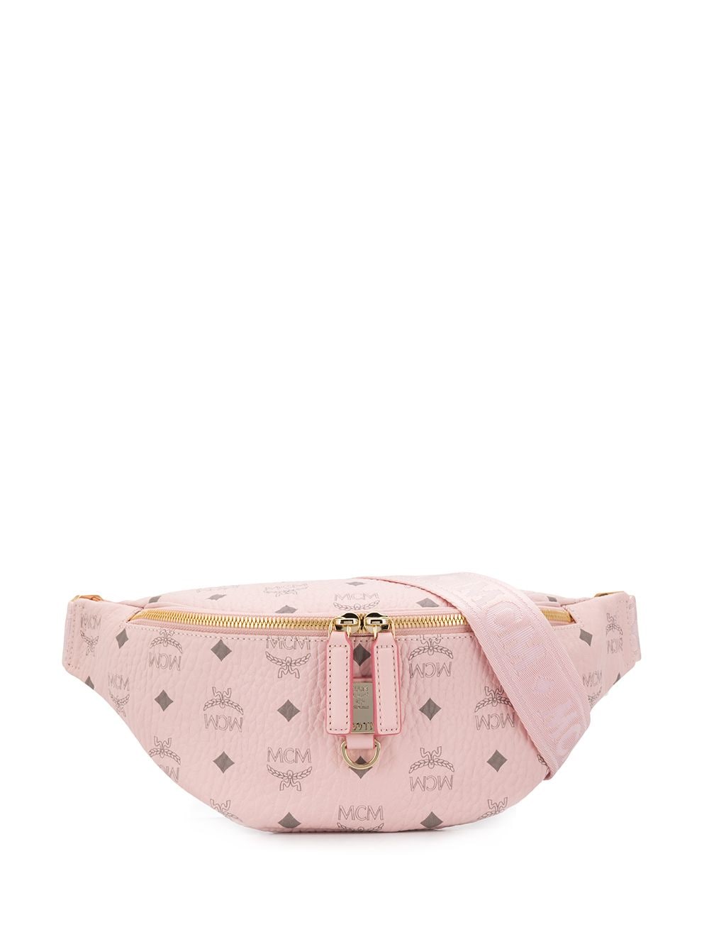 pink mcm fanny pack