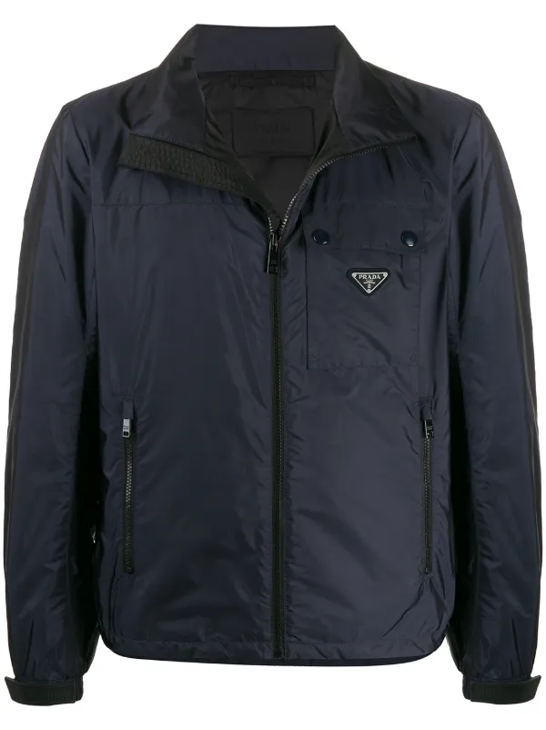 Prada Jacke Mit Logo Schild Farfetch Prada Jacken für Herren Farfetch