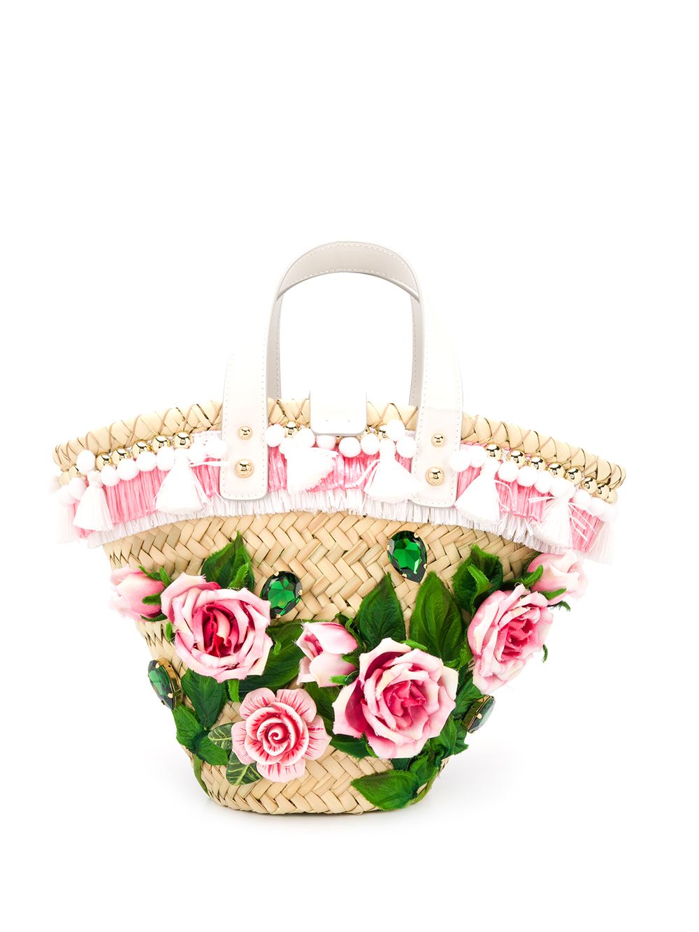 DOLCE & GABBANA KENDRA STRAW COFFA BAG