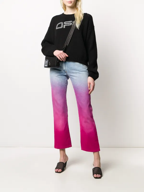 off white cropped jeans