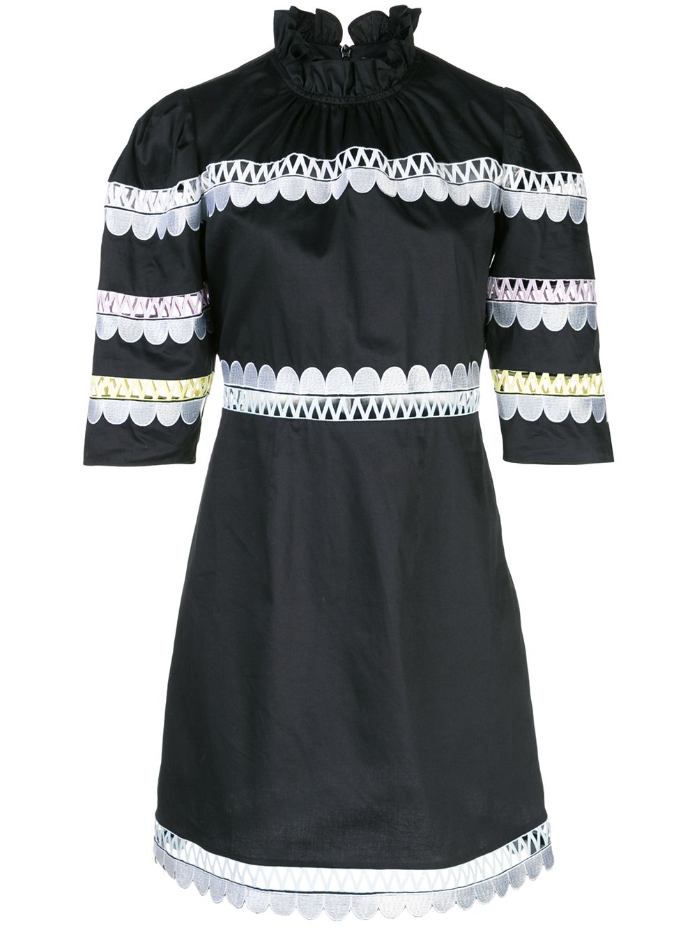 next black embroidered dress