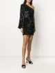 Retrofete one sleeve embellished dress