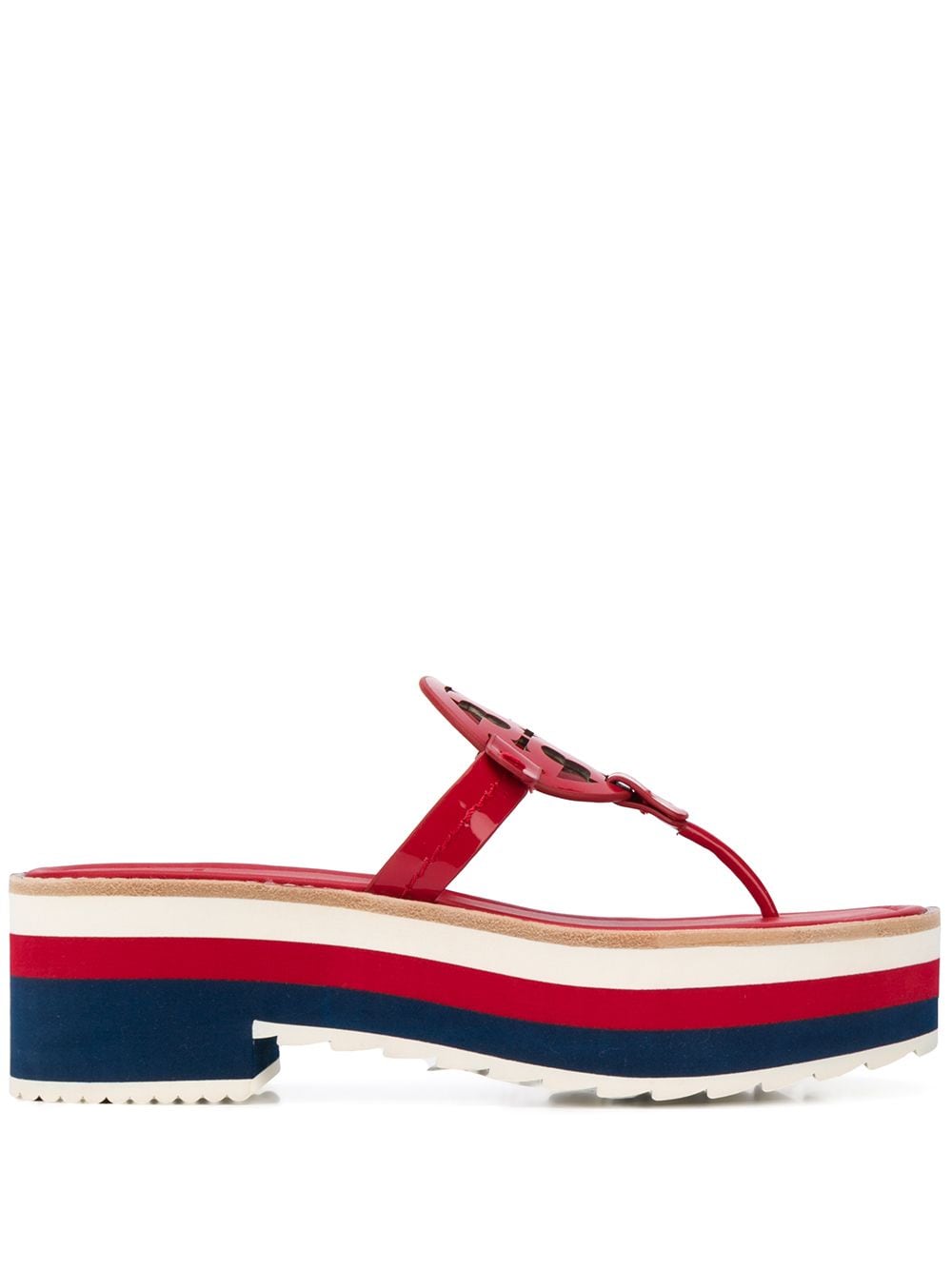 Tory Burch Striped Sole Flip-flops In Red