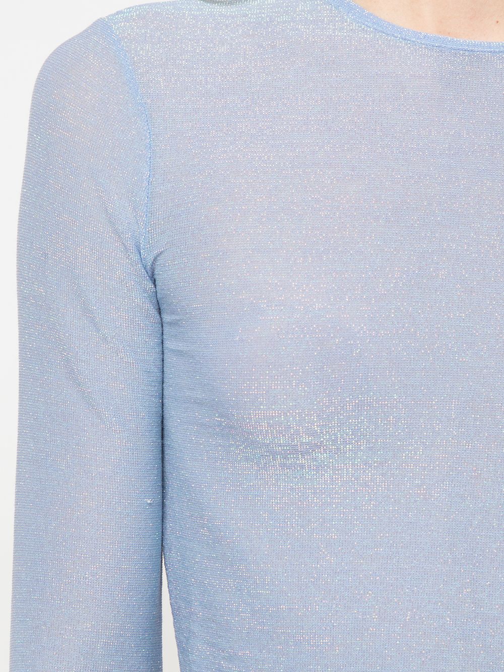 фото Andamane long-sleeved metallic cropped top