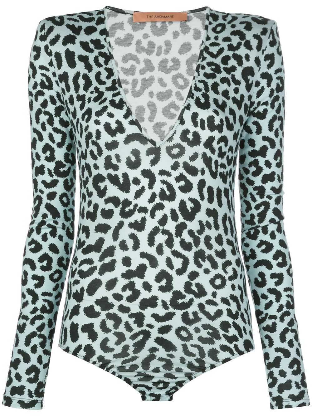 фото Andamane structured-shoulder leopard-print bodysuit