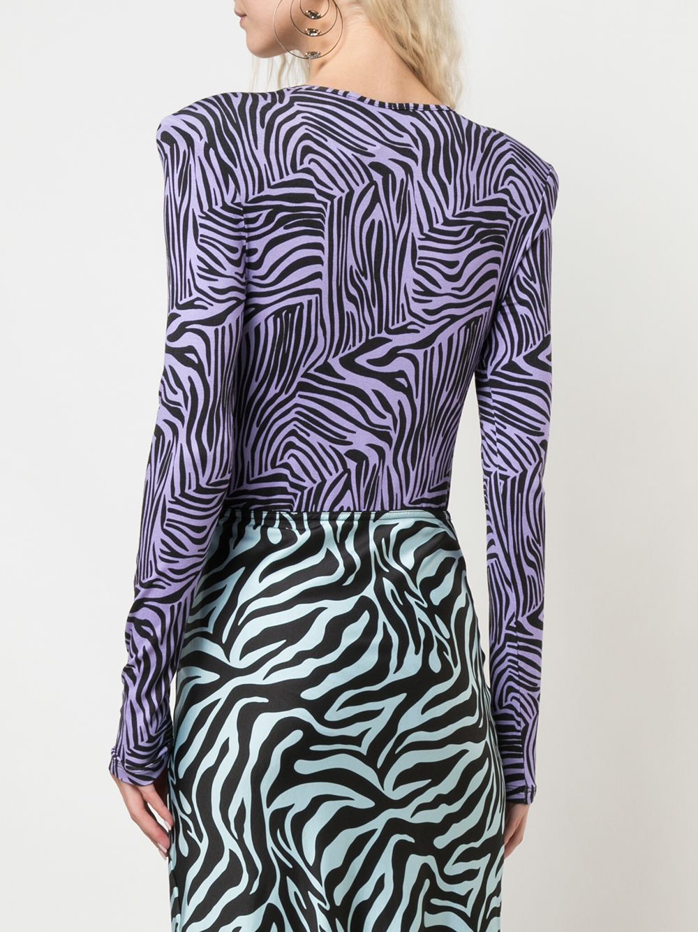 фото Andamane structured-shoulder tiger-print bodysuit