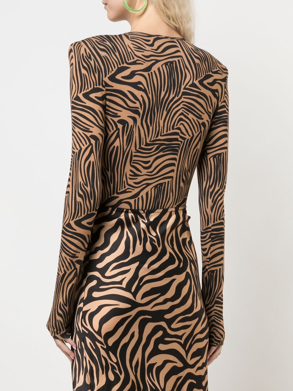 фото Andamane structured-shoulder tiger-print bodysuit