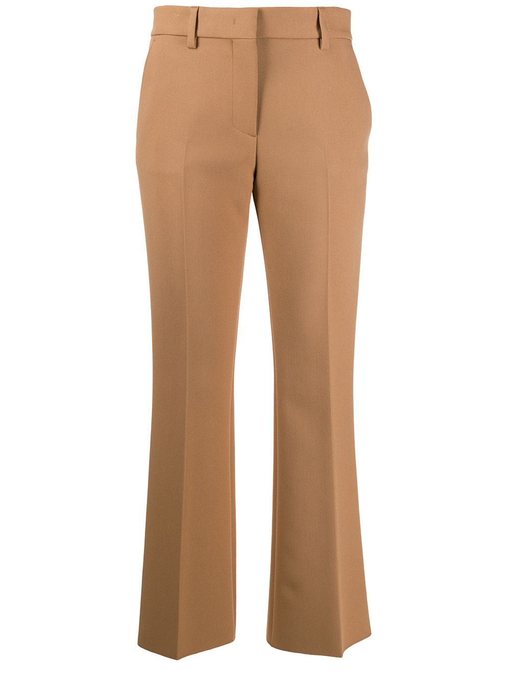 Msgm Low-rise Flared Trousers In Neutrals