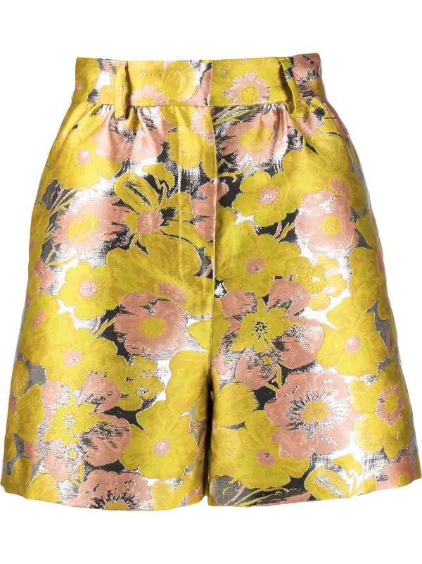 yellow floral shorts