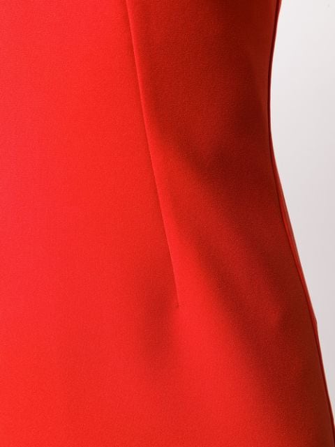 Shop Victoria Beckham V-neck Fitted Dress In Red