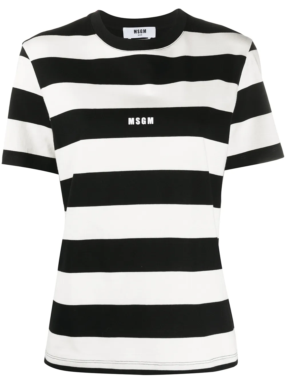 MSGM Gestreiftes T-Shirt Mit Logo Smn7N tqkI2 MSGM Gestreiftes T-Shirt Mit Logo Smn7N tqkI2