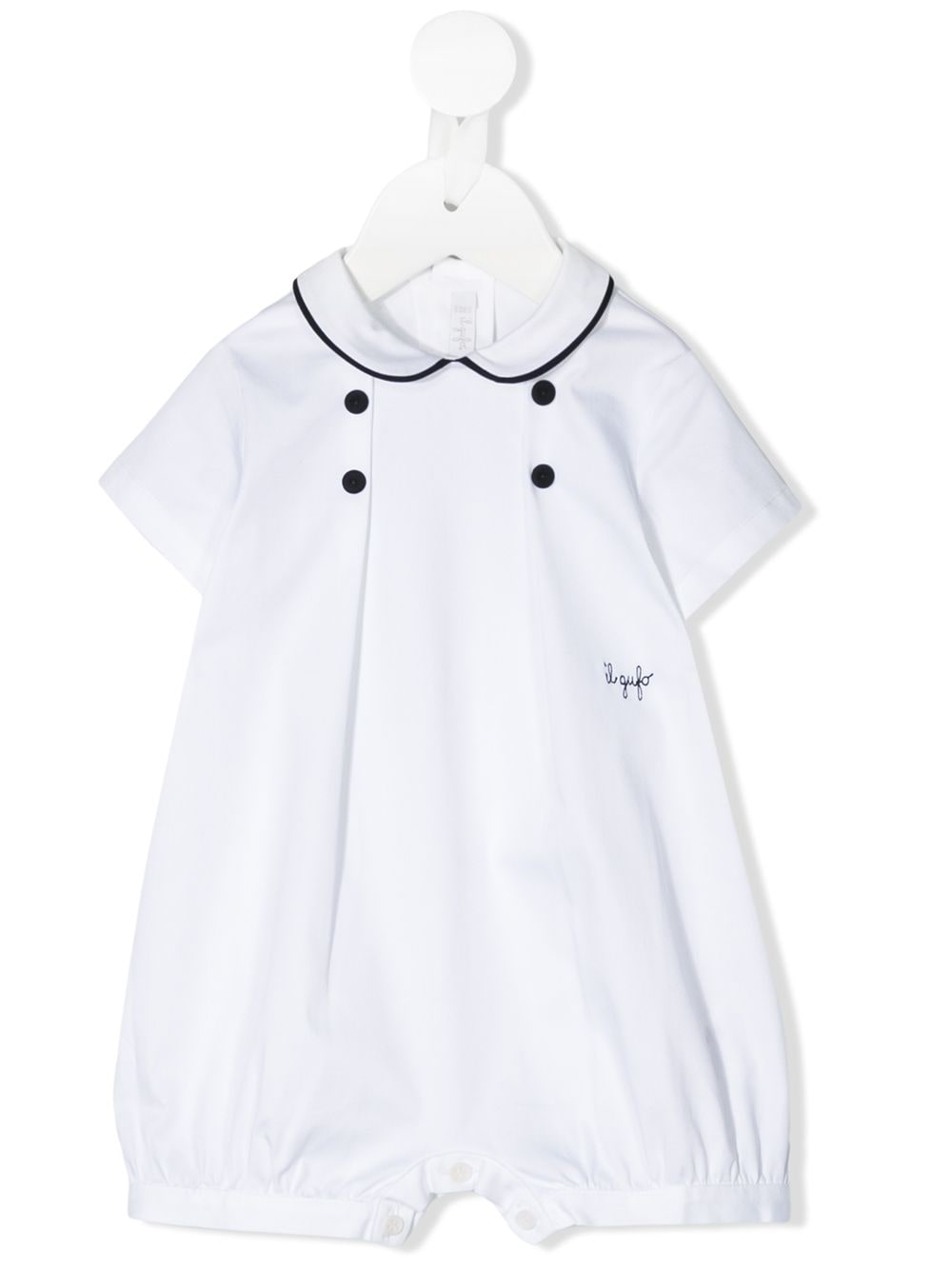Il Gufo Short-sleeved Babygrow In White