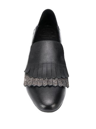 Lila glitter-fringed loafers展示图