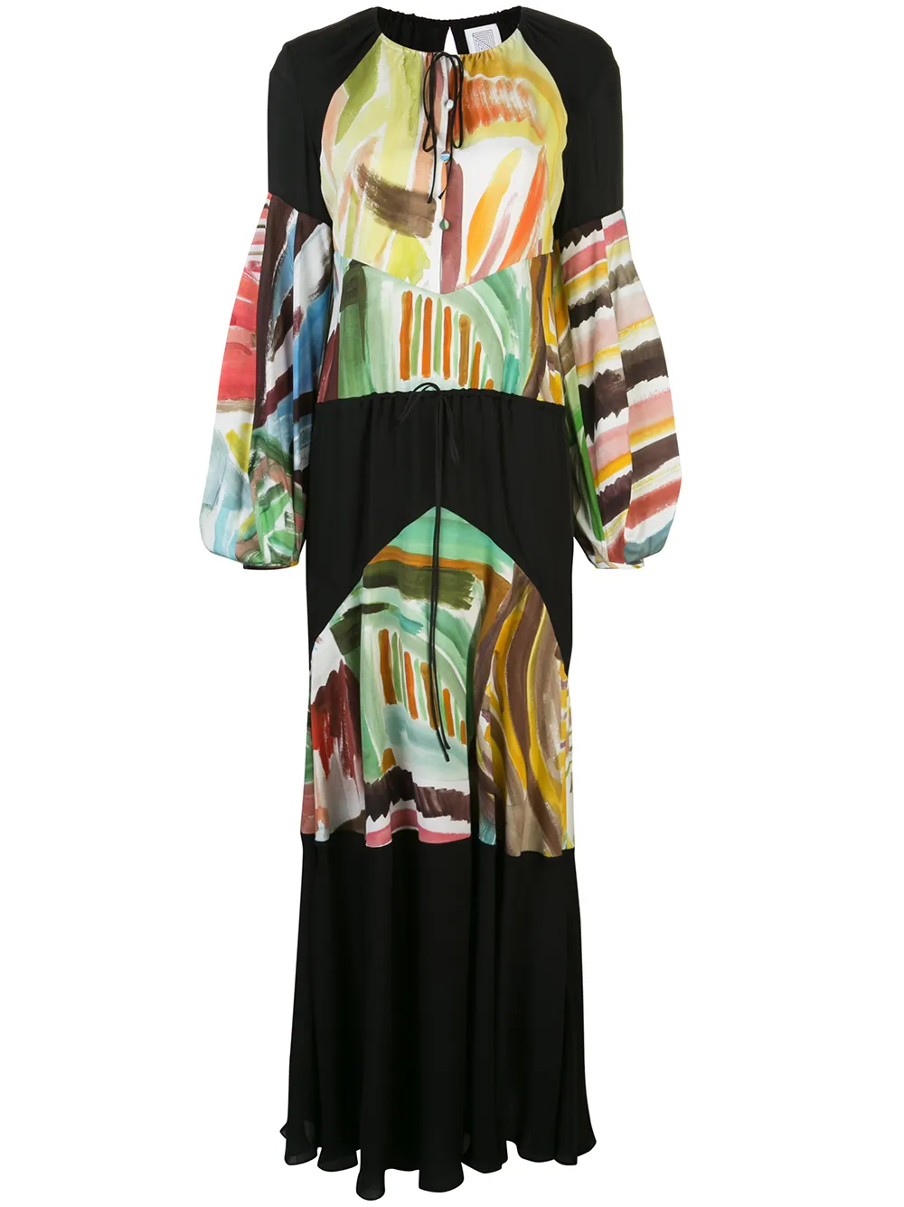 ROSIE ASSOULIN SUTTER WATERCOLOUR ABSTRACT-PRINT MAXI DRESS